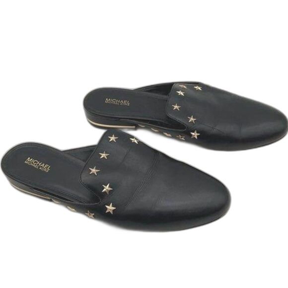 Michael Michael Kors Natasha Studded Leather Slide Mules - Size 10 - Picture 1 of 4